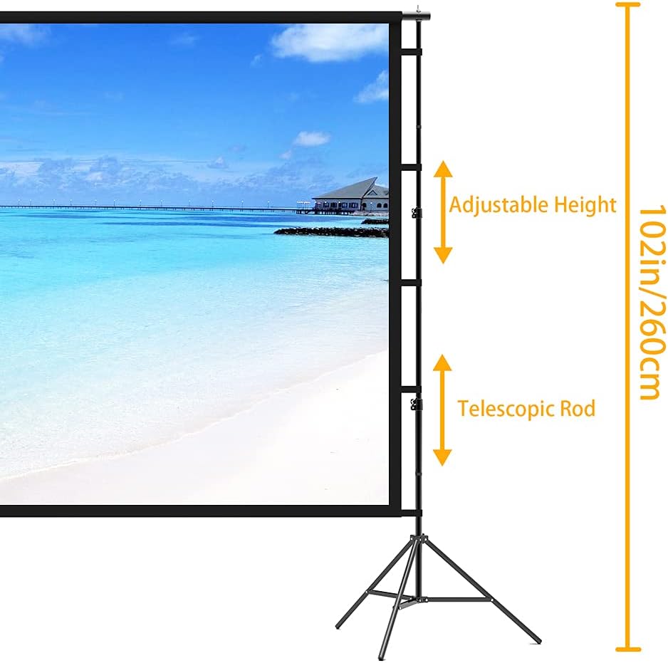 120 inch Portable Projector Screen with Stand and Carrying Bag I2474