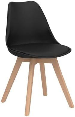 Set of 4 Upholstered Dining Chairs with Padded Seat and Solid Wood Legs P1802