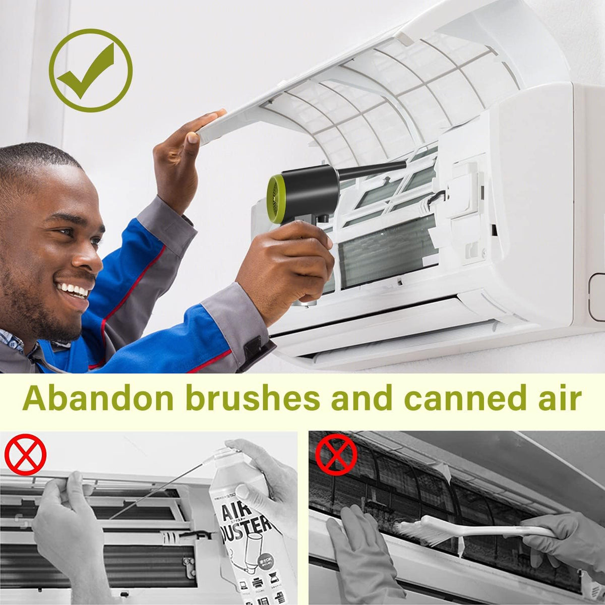 Compressed Air Duster, Cordless Handheld Air Blower, 41000RPM, Rechargeable, Pack of 2 J24363
