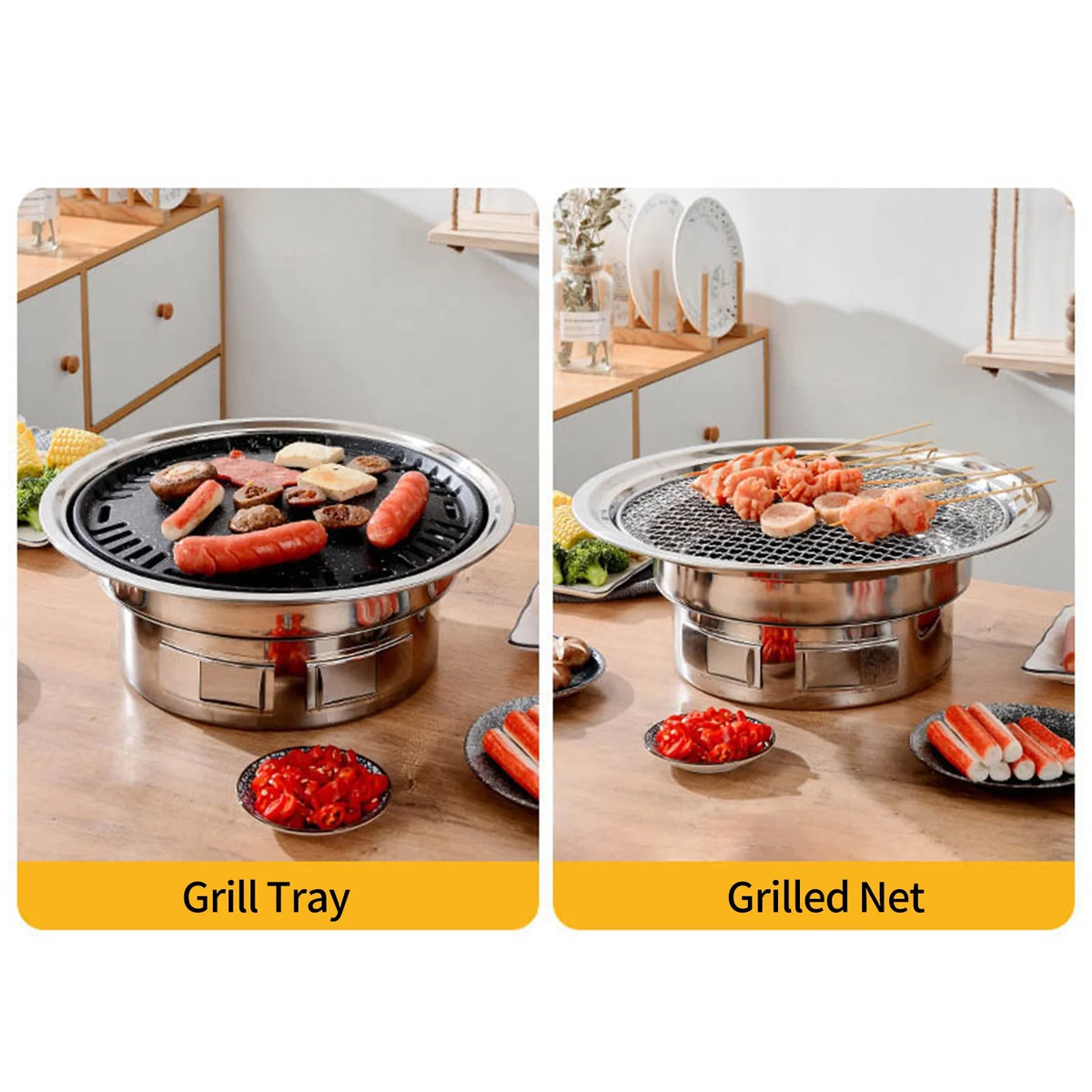 Korean BBQ Tabletop Charcoal Grill 13 Inch D16731