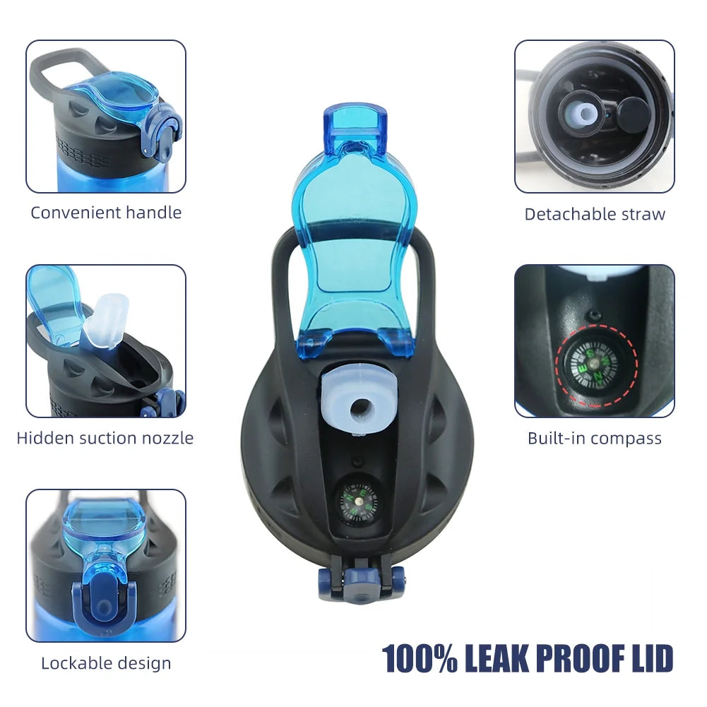 Blue Tritan Travel Bottle with Filter Lockable Lid E783378