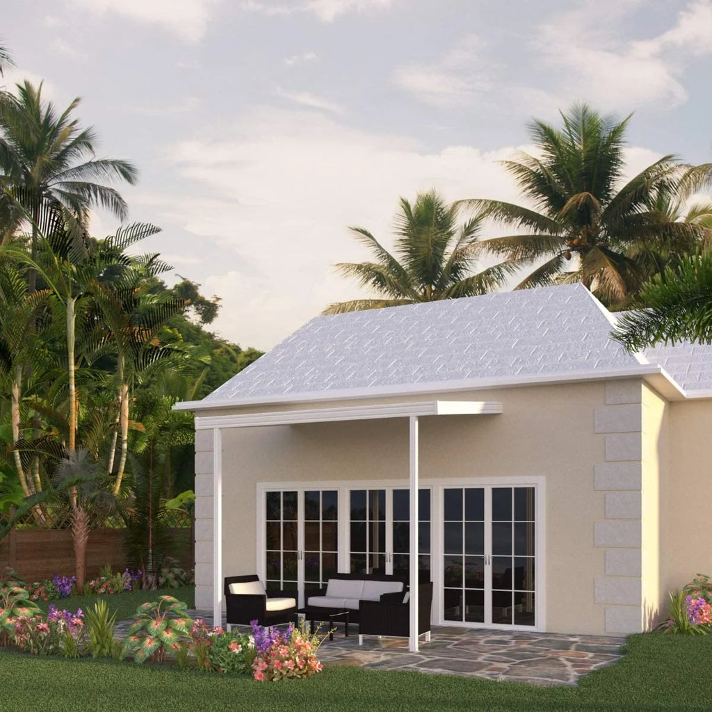 White Aluminum Patio Cover with 2 Posts Q6667