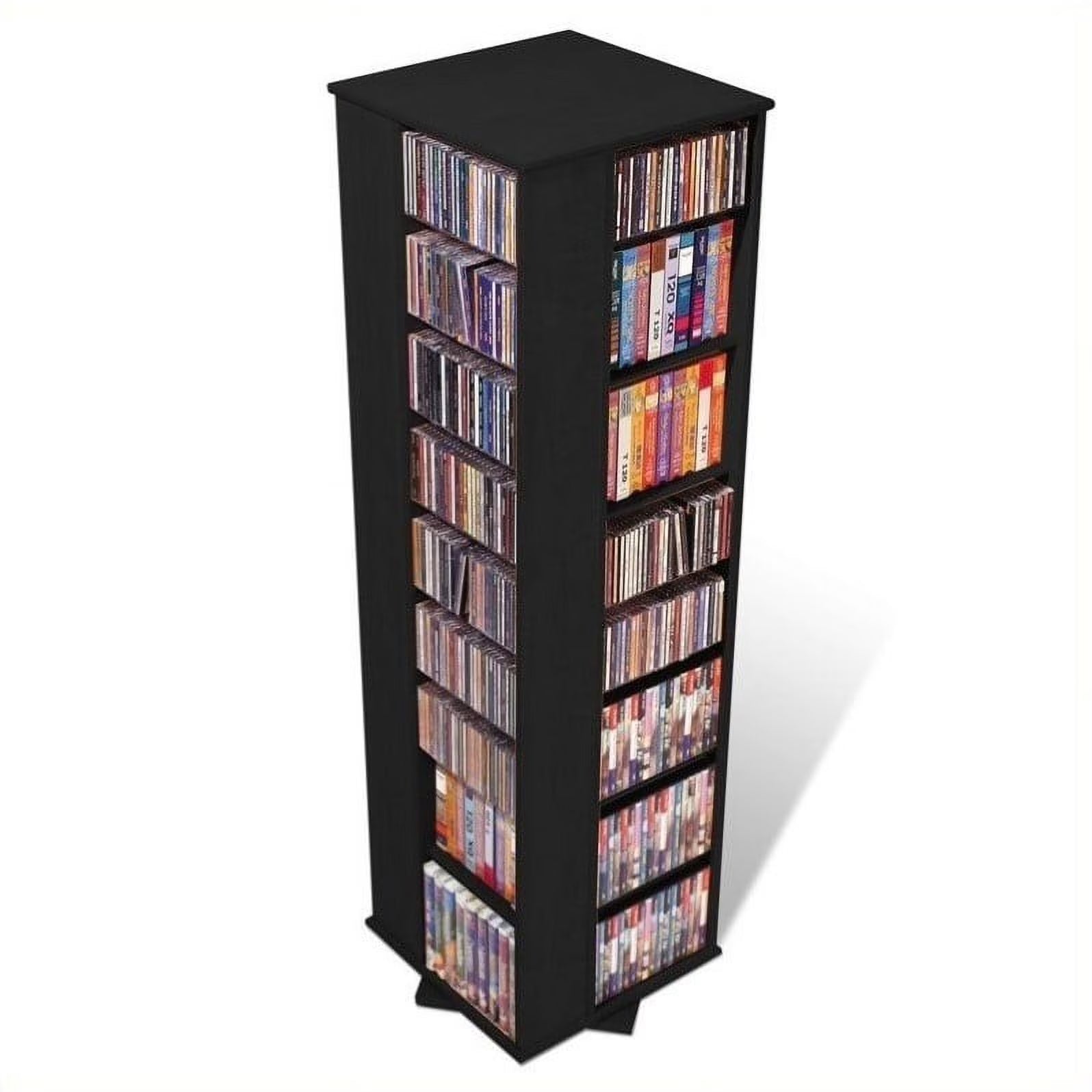 64" 4 Sided CD DVD Spinning Storage Tower in Black E6506