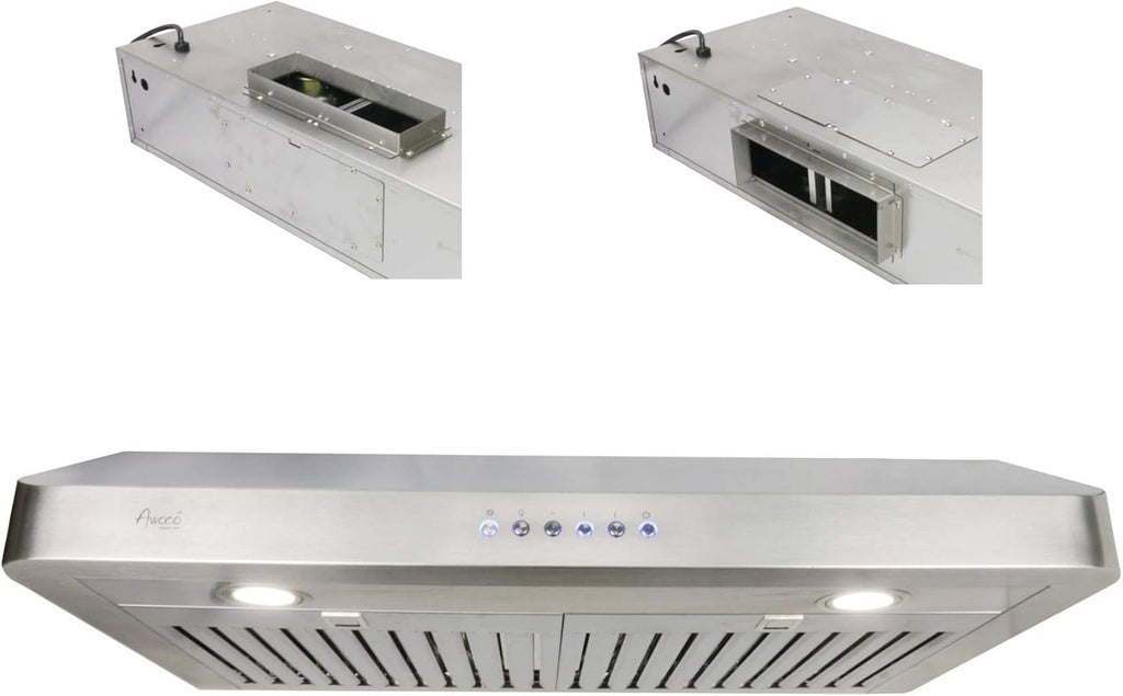 Stainless Steel Under Cabinet Range Hood with 2 LED Lights E92770