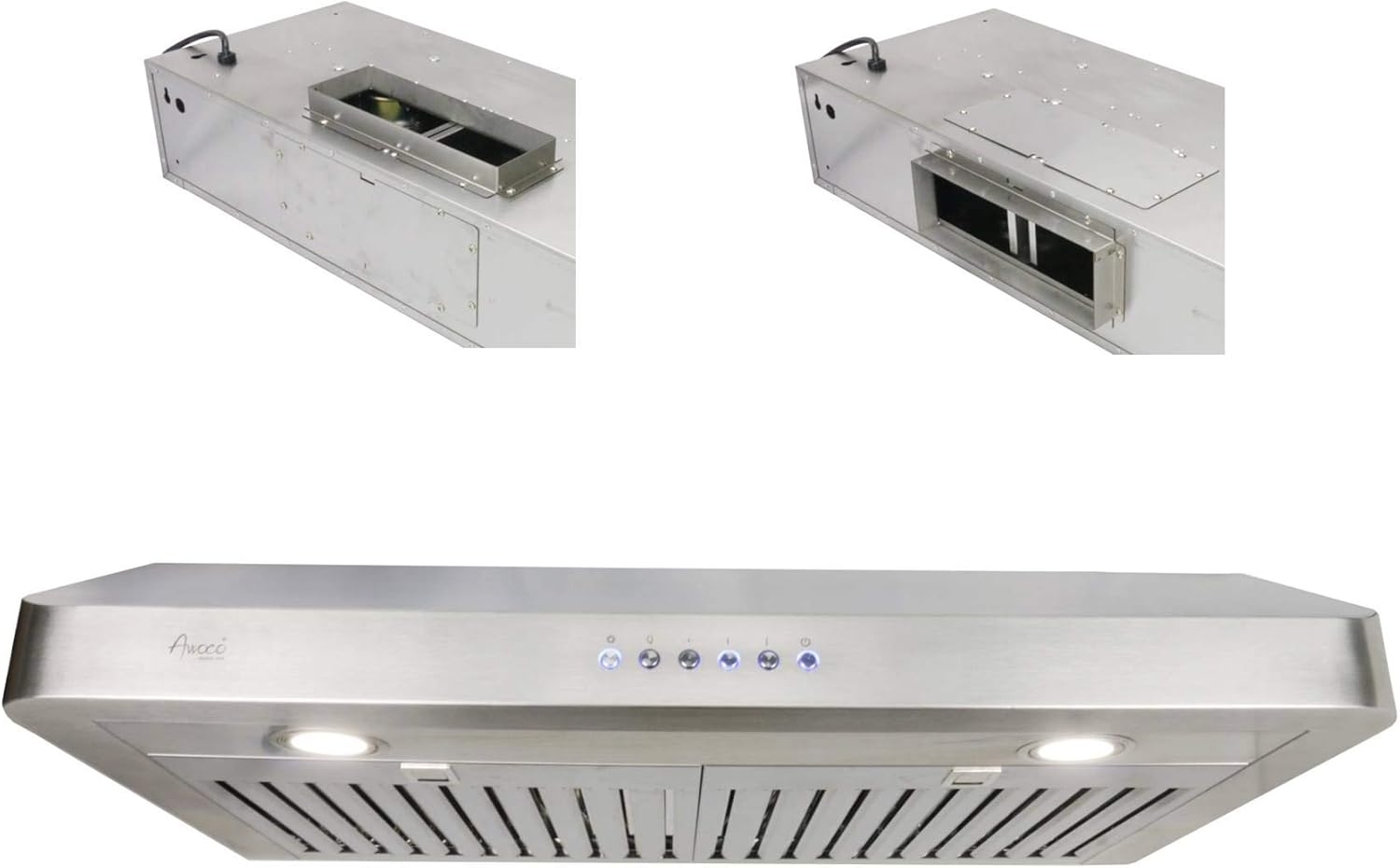 Stainless Steel Under Cabinet Range Hood with 2 LED Lights E92770