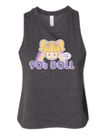 Juniors Cropped Racerback Tank Top I63099