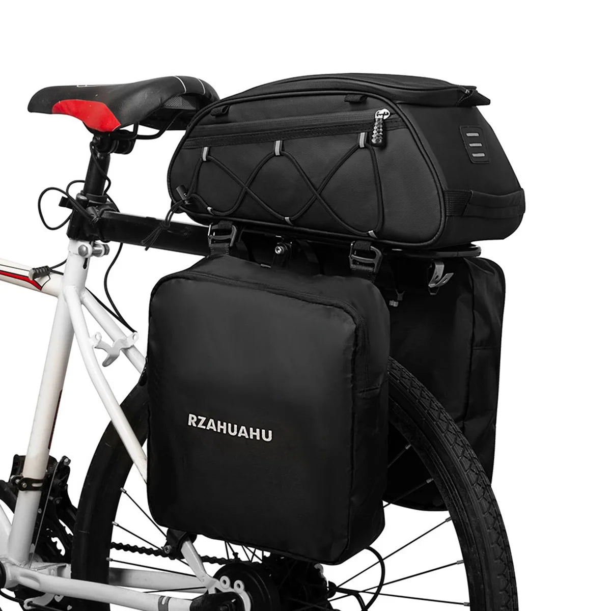 3-in-1 Waterproof Rear Seat Bike Trunk Bag with 2 Side Hanging Bags U765