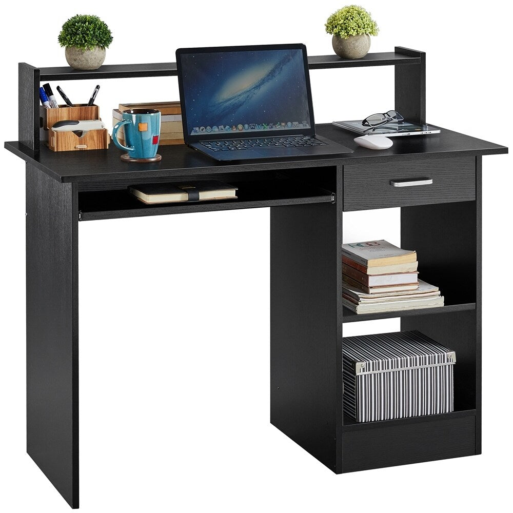 Black Computer Desk with Keyboard Tray Y34003