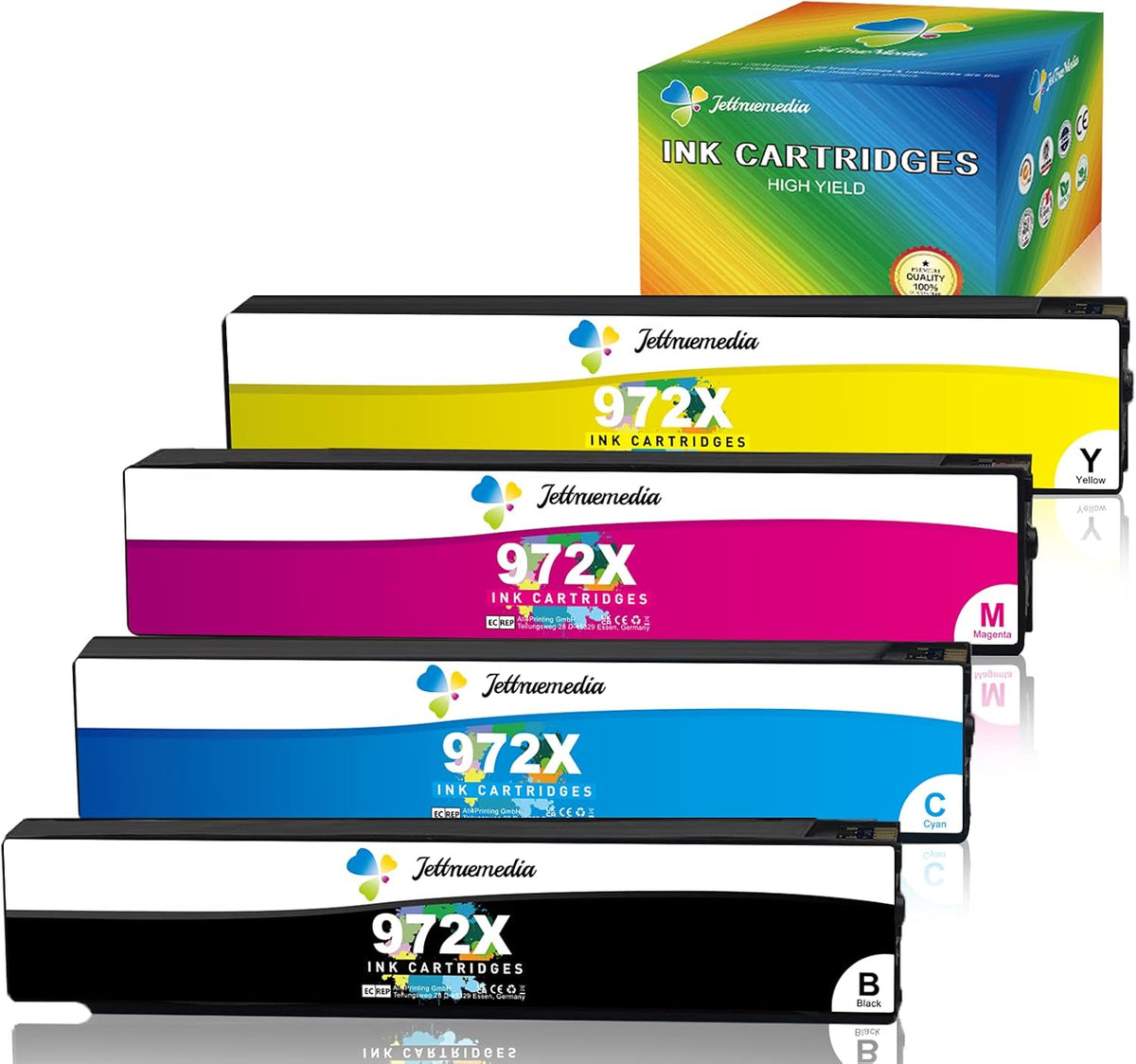 Compatible Ink Cartridge Replacement for HP 972X Printer Black/C/M/Y D474