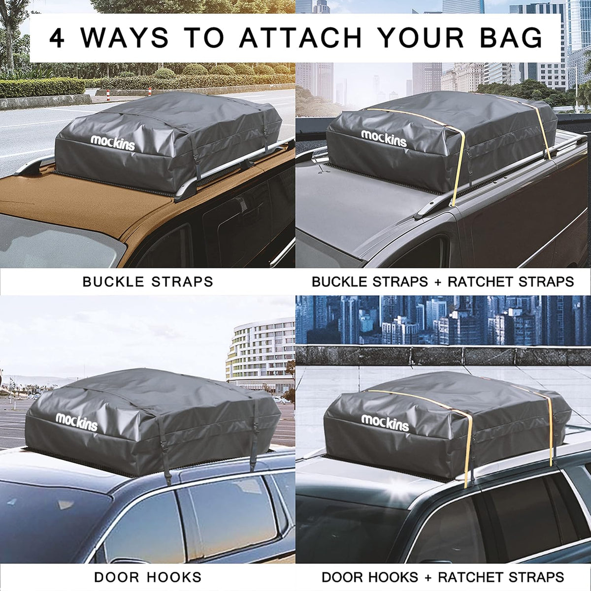 25 Cubic Feet Waterproof Rooftop Cargo Bag with/without Rack N1516