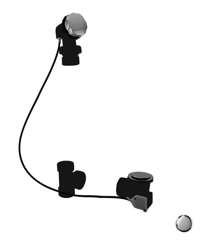 Polished Chrome ABS Cable Drive Bath Waste U12573