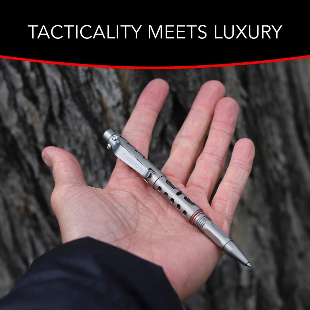Titanium Tactical Pen with Tungsten Tip and Fisher Ink D614