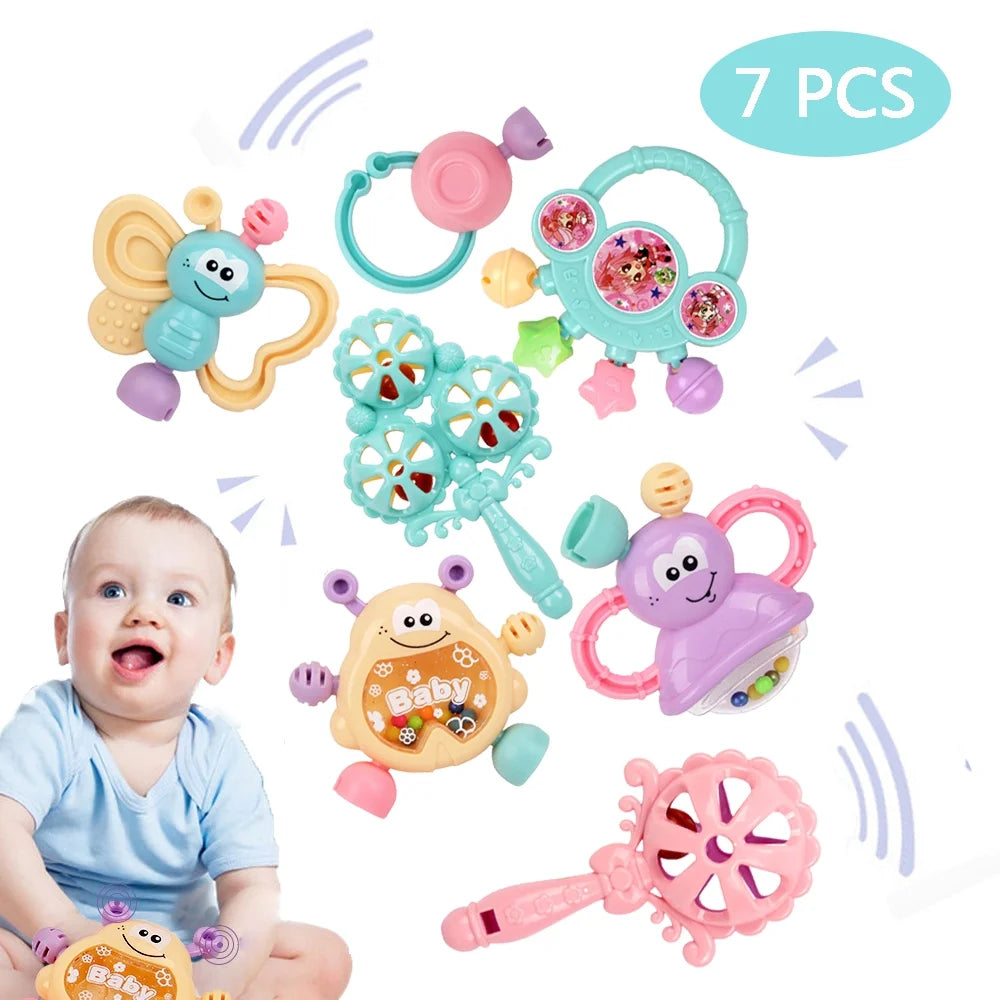 7Pcs Baby Rattles Toy Set E95508
