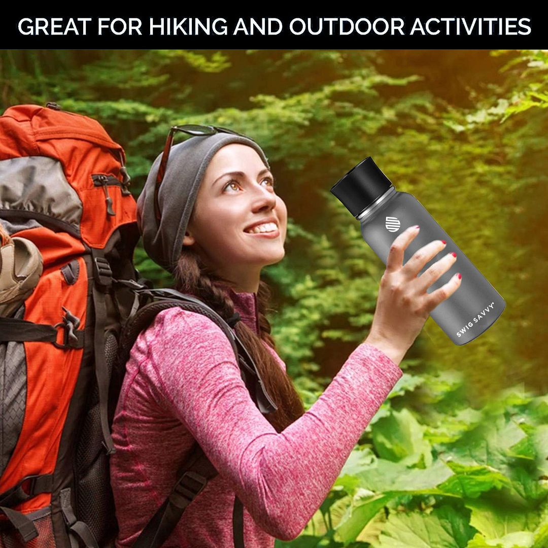 30oz Vacuum Insulated Stainless Steel Water Bottle with 2 Leakproof Lids X8375