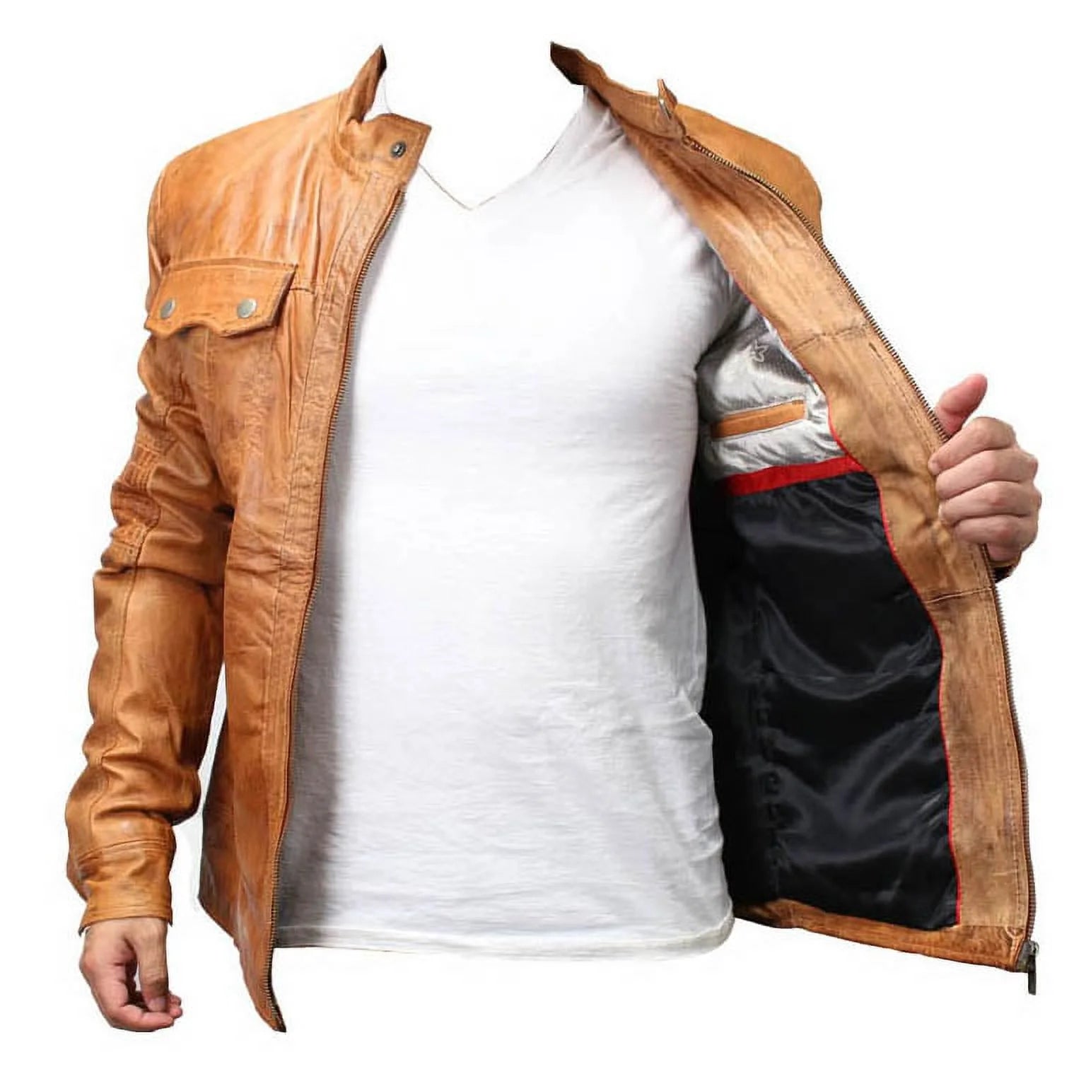 Brown Sheep Skin Leather Jacket V5410