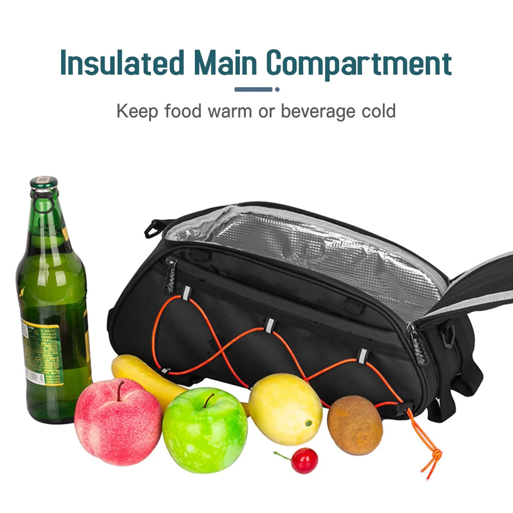 3-in-1 Waterproof Rear Seat Bike Trunk Bag with 2 Side Hanging Bags U765
