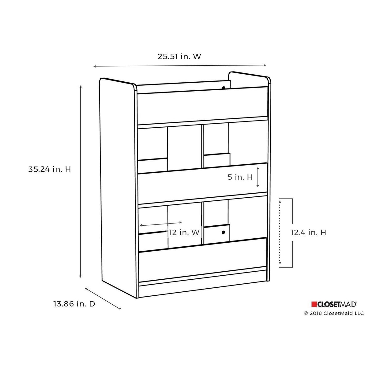 White Vertical Toy Organizer S640004