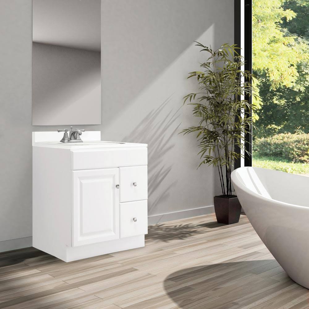 White Unassembled Vanity Cabinet G687019