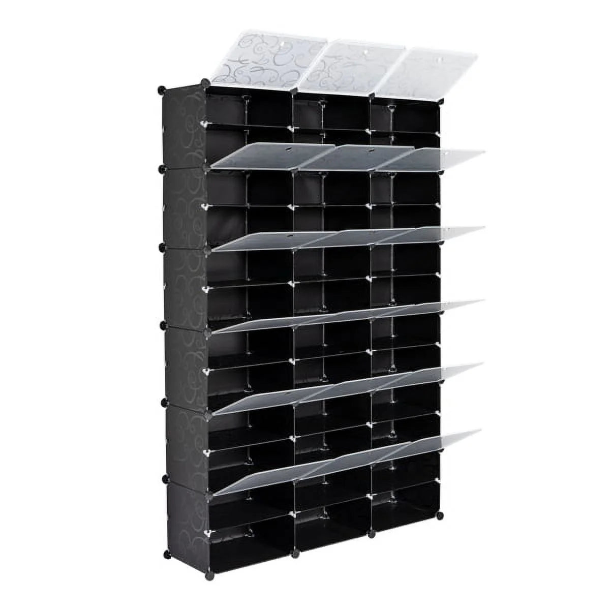 Black 12-Tier Expandable Shoe Rack Tower Storage Cabinet A86038