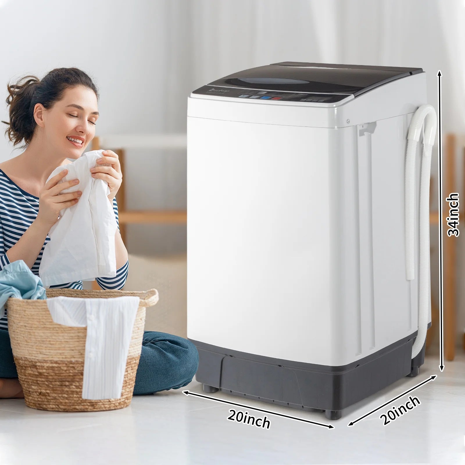 17.6 Lbs Capacity Top Load Portable Washing Machine with LED Display Q164