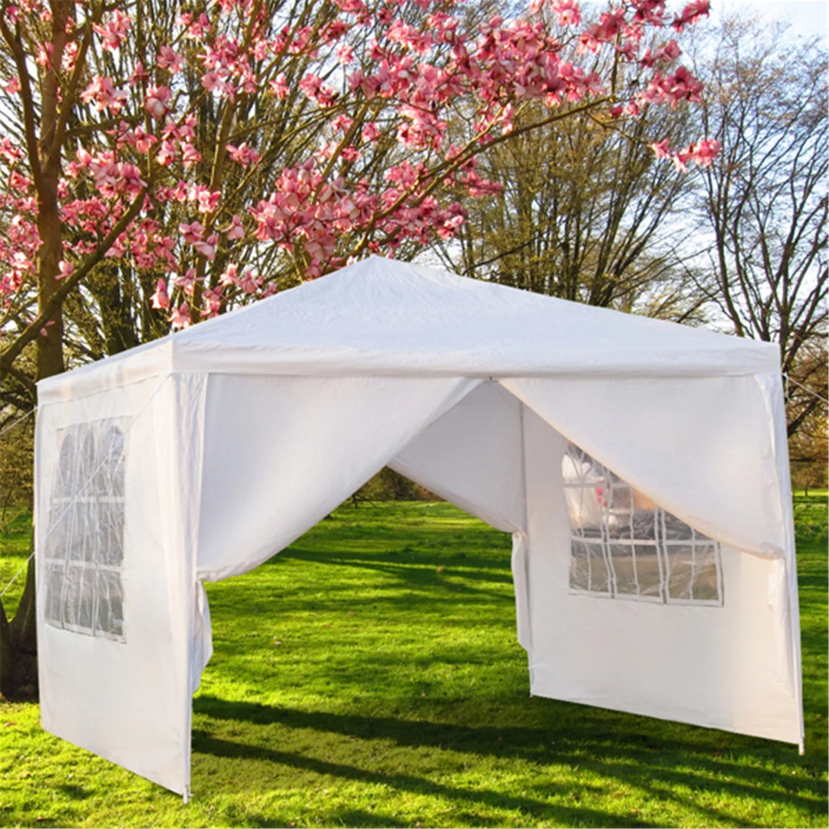 10' x 10' White Outdoor Party Tent with 4 Side Walls E236