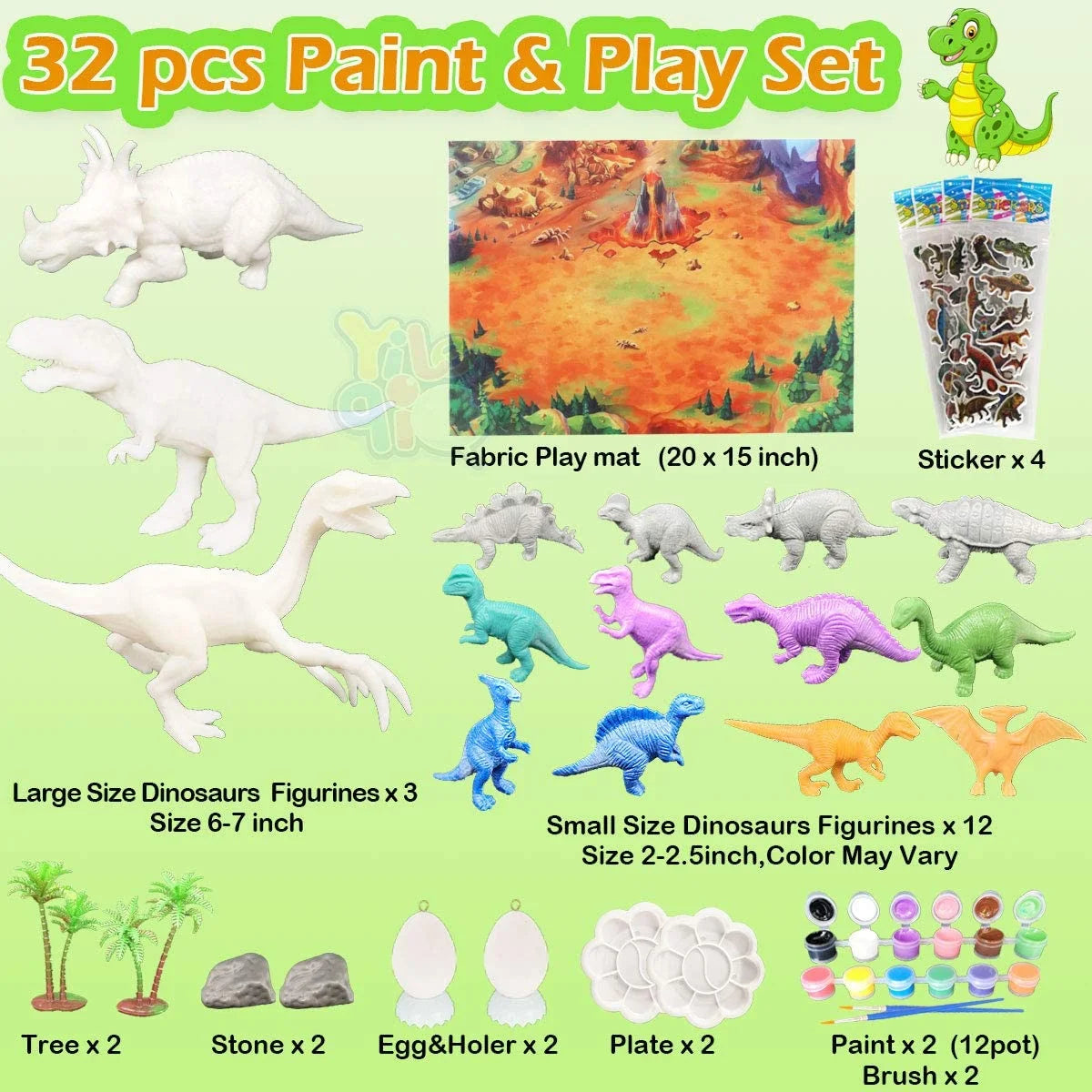 Kids Dinosaur Painting Kit with Play Mat X8532