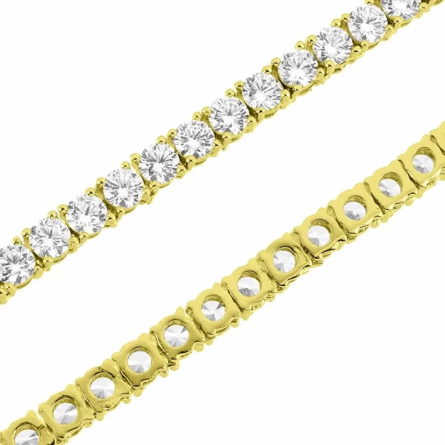 14K Gold Finish Tennis Chain Necklace 30" V959