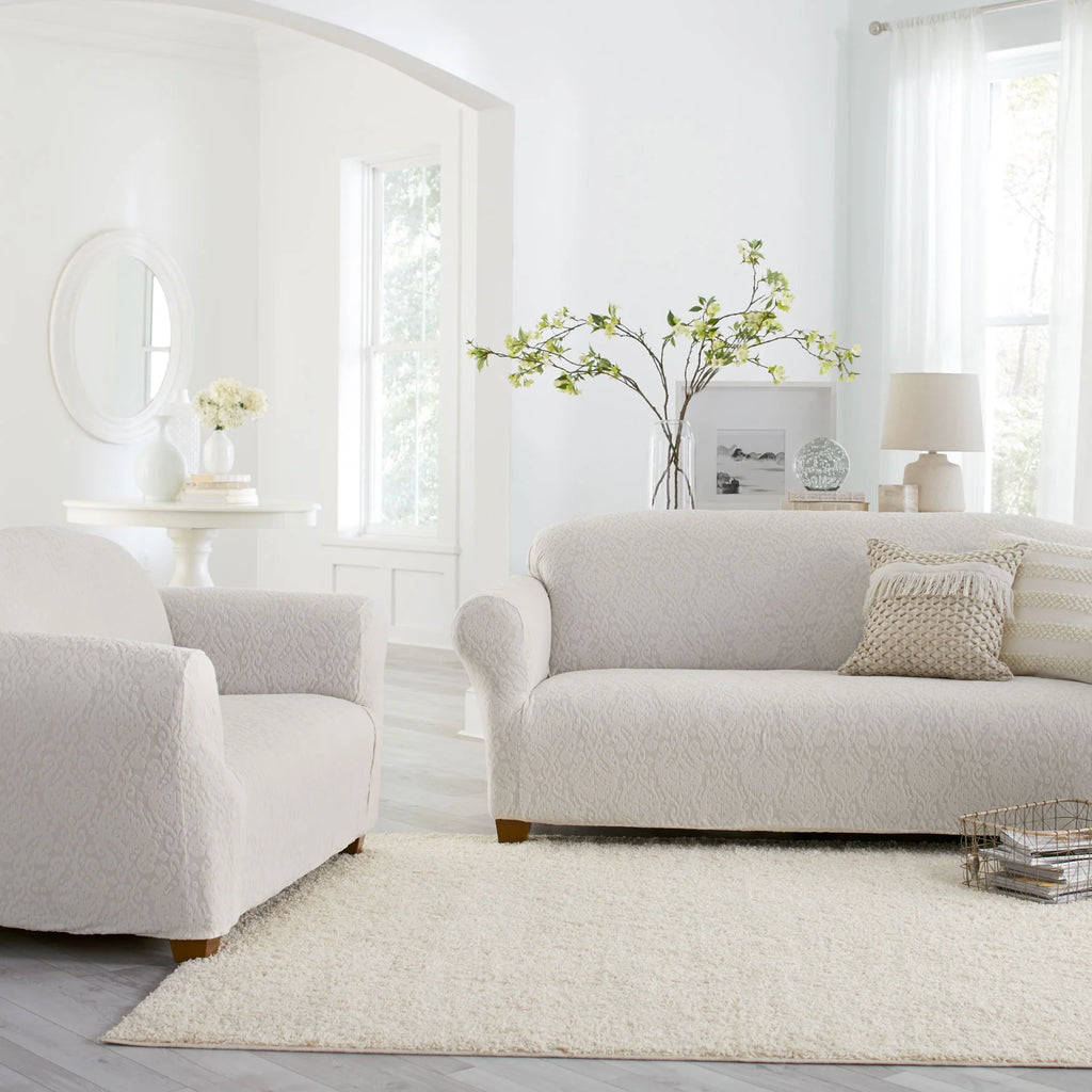 Linen Stretch Extra-Long Sofa Slipcover H347