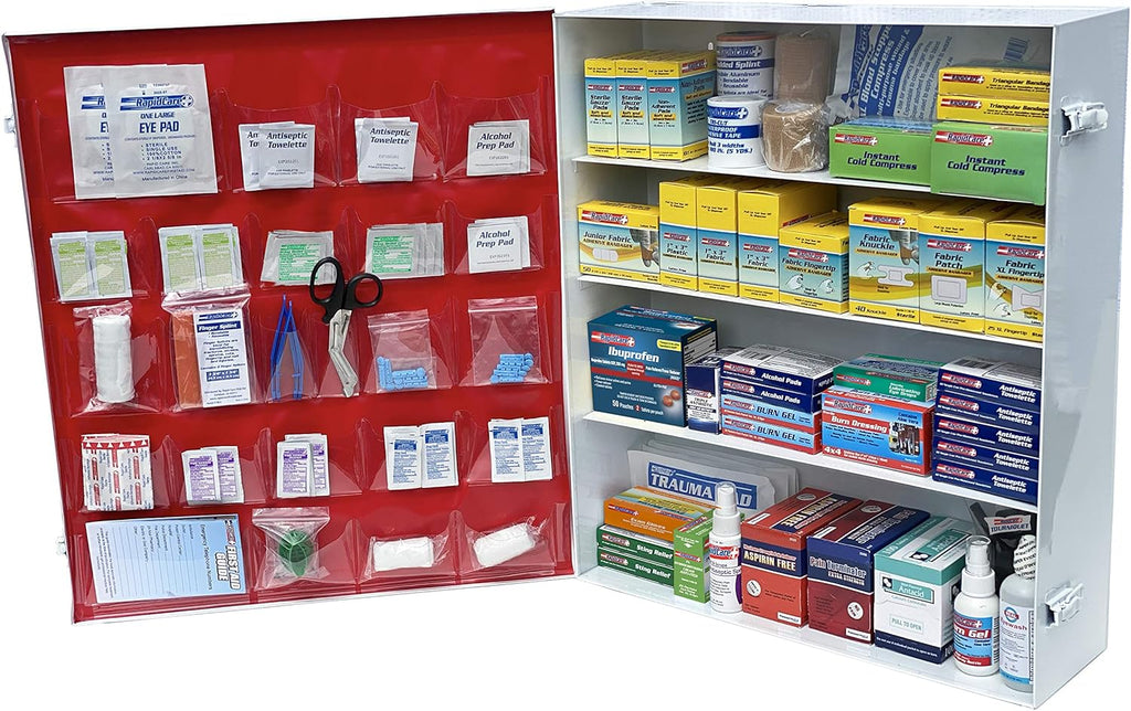 4 Shelf Extra Wide First Aid Cabinet, 1,063 Pieces X9959
