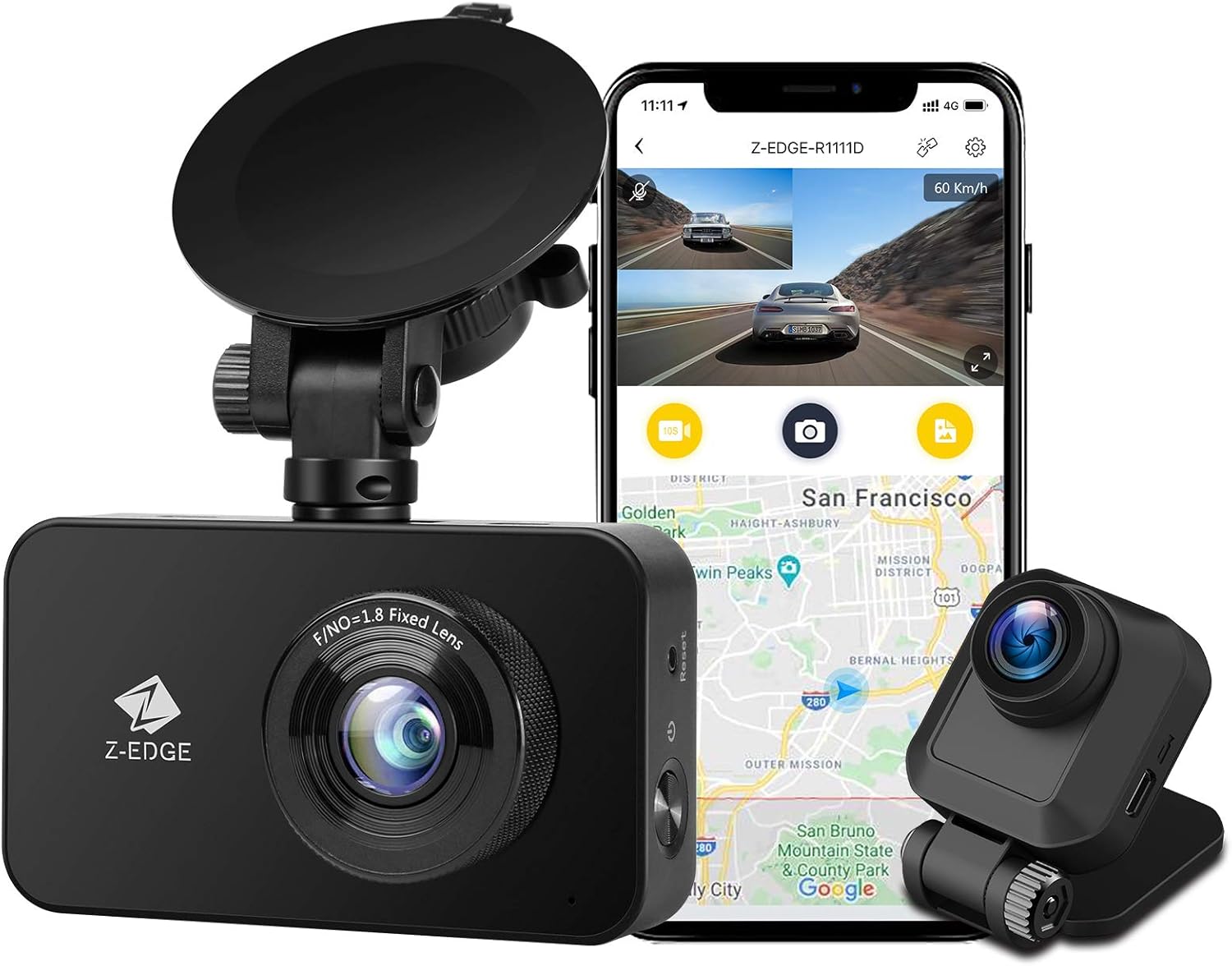 WiFi Dash Cam Front and Rear Dual Cam Car DVR Q80593