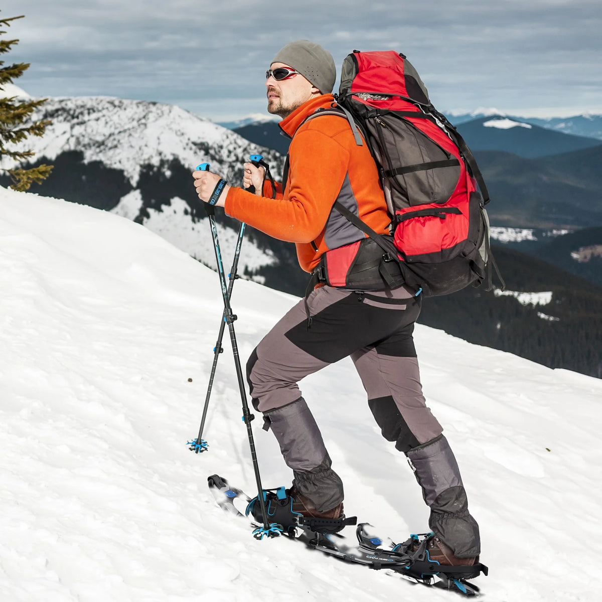 25 Inches Light Weight Snowshoes with Trekking Poles B90595