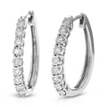1/4 CTTW Lab Grown Diamond Hoop Earrings 925 Sterling Silver 3/4 Inch M3548