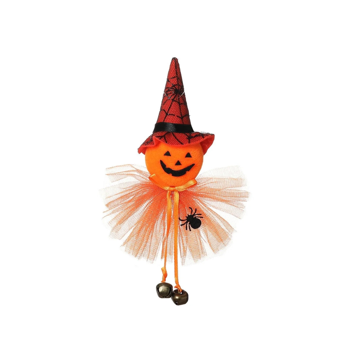 Pumpkin Witch Doll Scary Halloween Cat Novelty Toy Cloth B9435