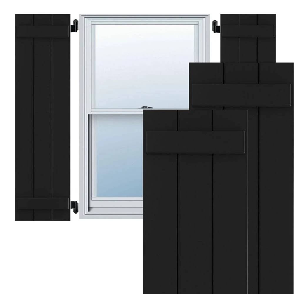 Black Composite Board-n-Batten Shutters, Per Pair W3420
