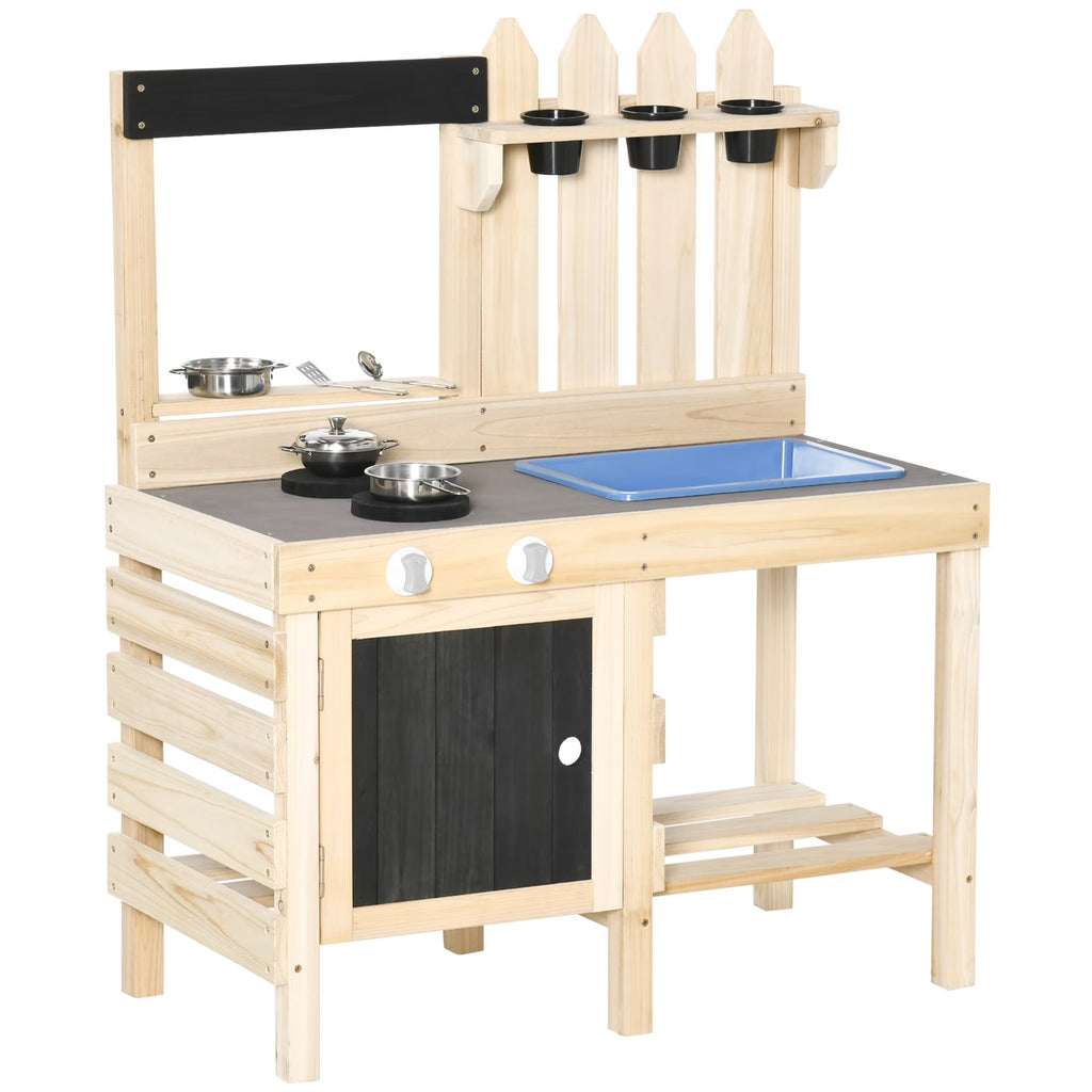 Outdoor Wooden Kitchen Play Set with Removable Sink X935698