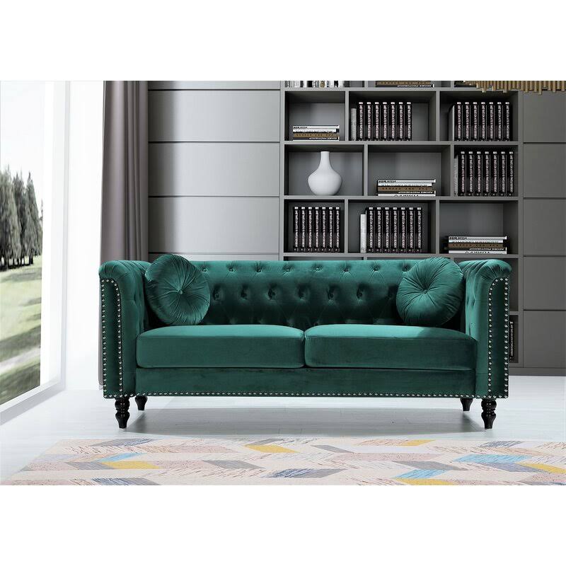 Green Rolled Arms Sofa Y3821