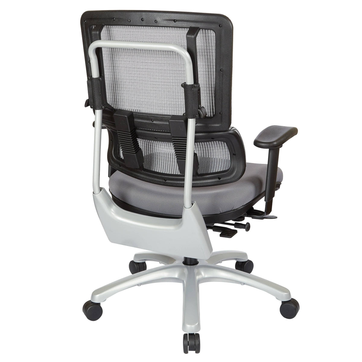 Grey Mesh Back Chair with Silver Base, Orange O94345