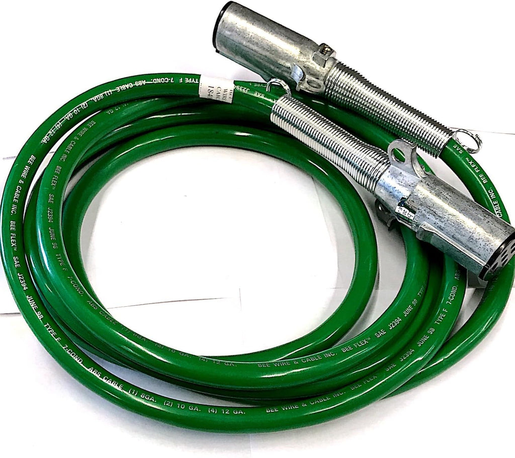 12 FT 7 Way Plug ABS Straight Cable Assembly Green A859