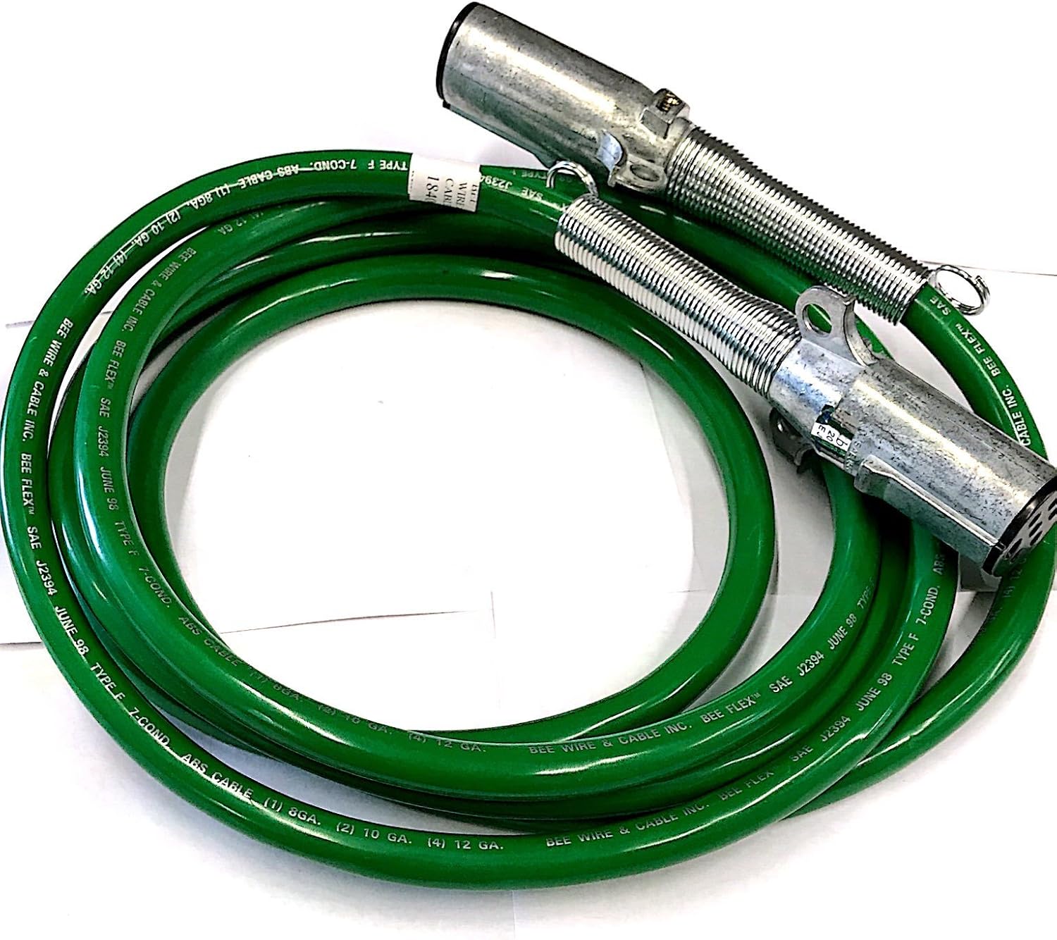 12 FT 7 Way Plug ABS Straight Cable Assembly Green A859