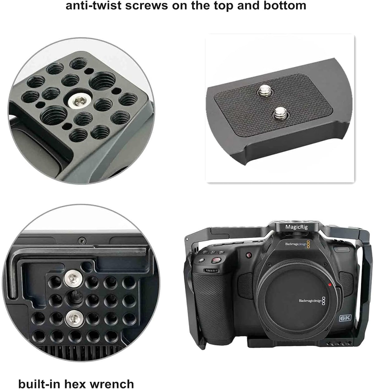 BMPCC 6K Pro Cage with T5 SSD Mount E19574