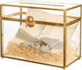 Gold Geometric Glass Card Box Pack of 2 V8486