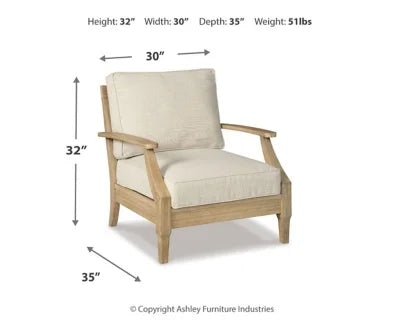 Beige Lounge Chair with Cushion O30511