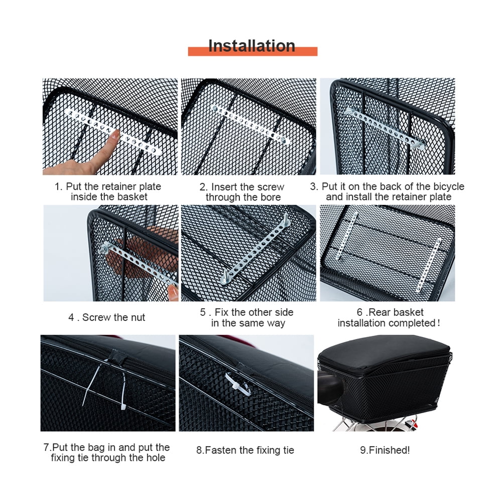 Bicycle Basket with Rear Bike Rainproof Cover Z89870