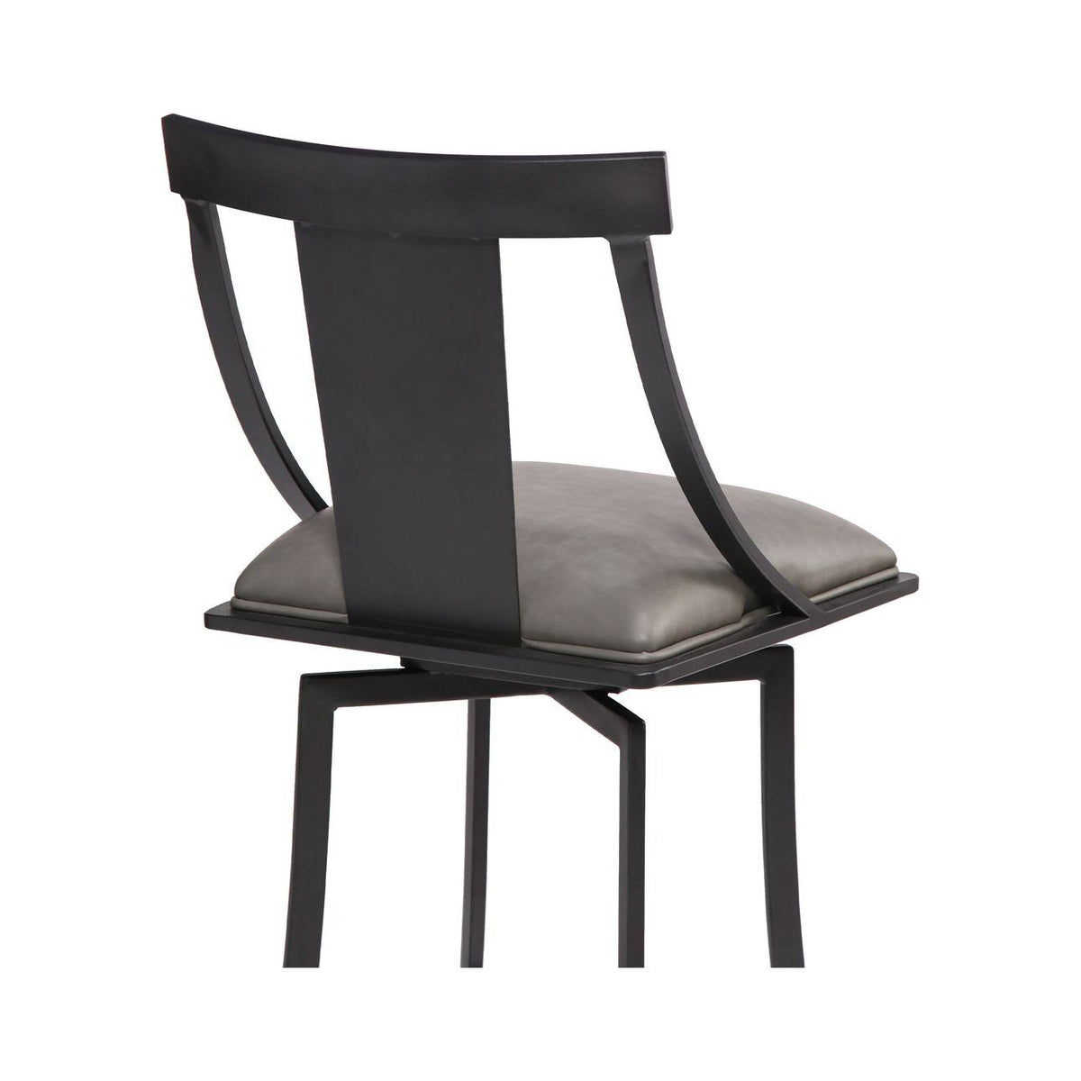 Matte Black Vintage Grey Faux Leather Bar Height Barstool S170