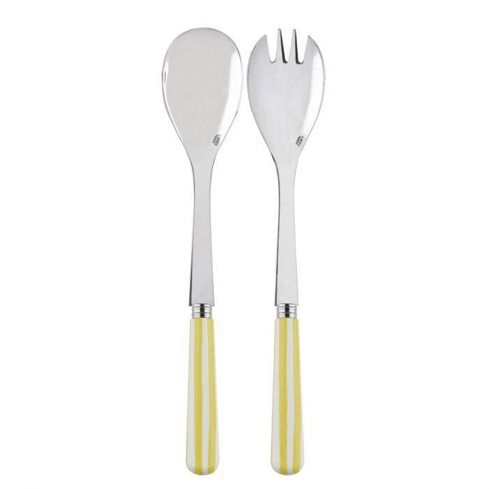 Yellow Stripe Salad Set O29935