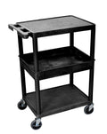 Black Flat Top/Bottom & Tub Middle Shelf Cart X4883