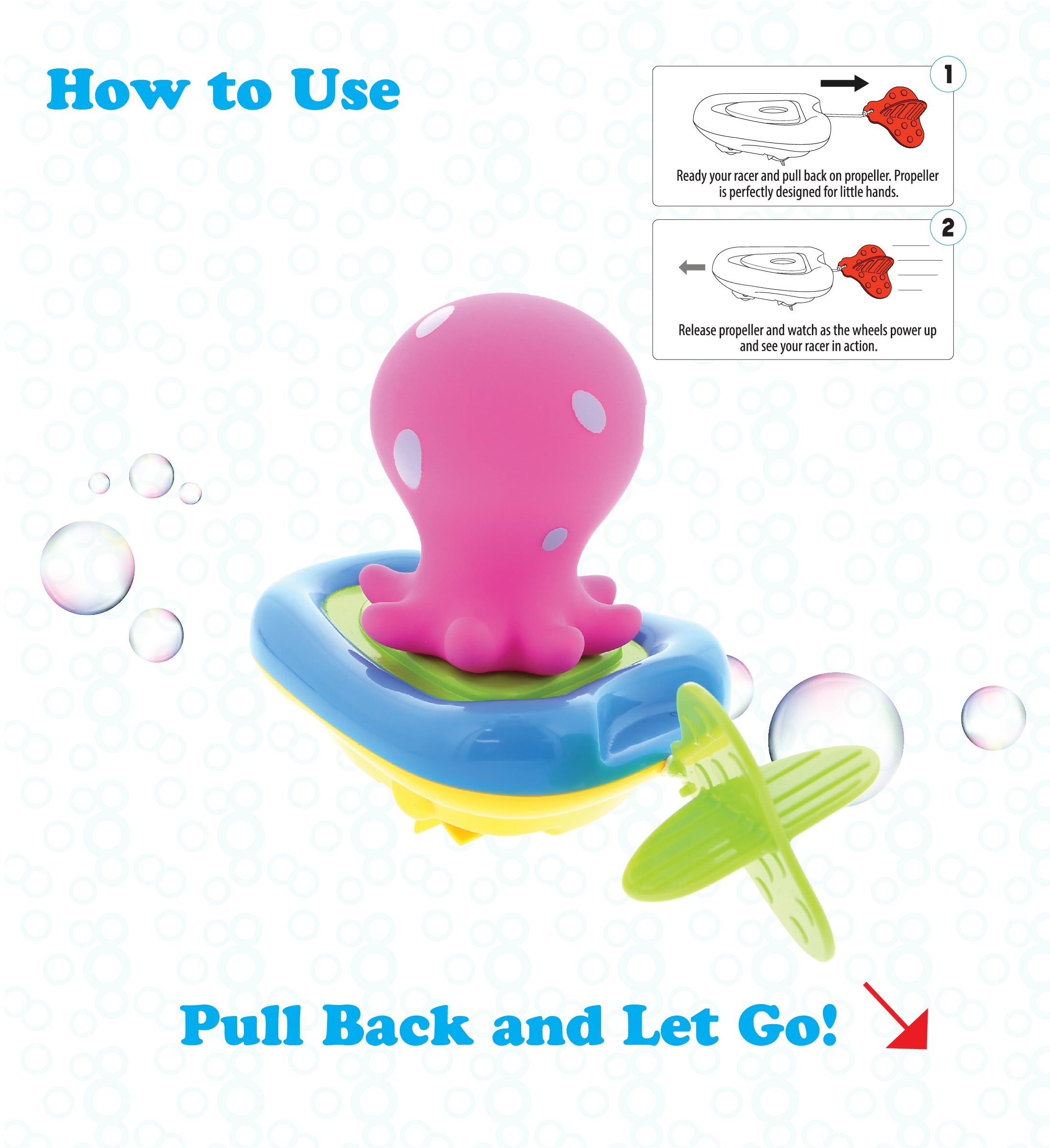 Sea Life Boat Racers Bundle Set of 4 Bath Toy X17313