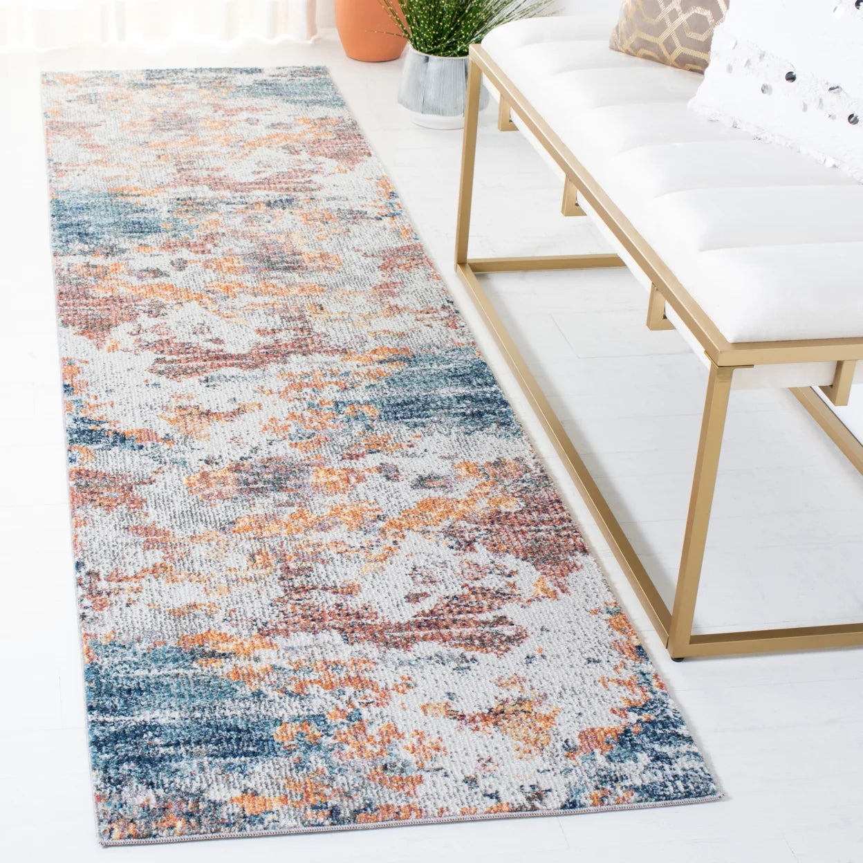 Gold / Blue Rug R9650