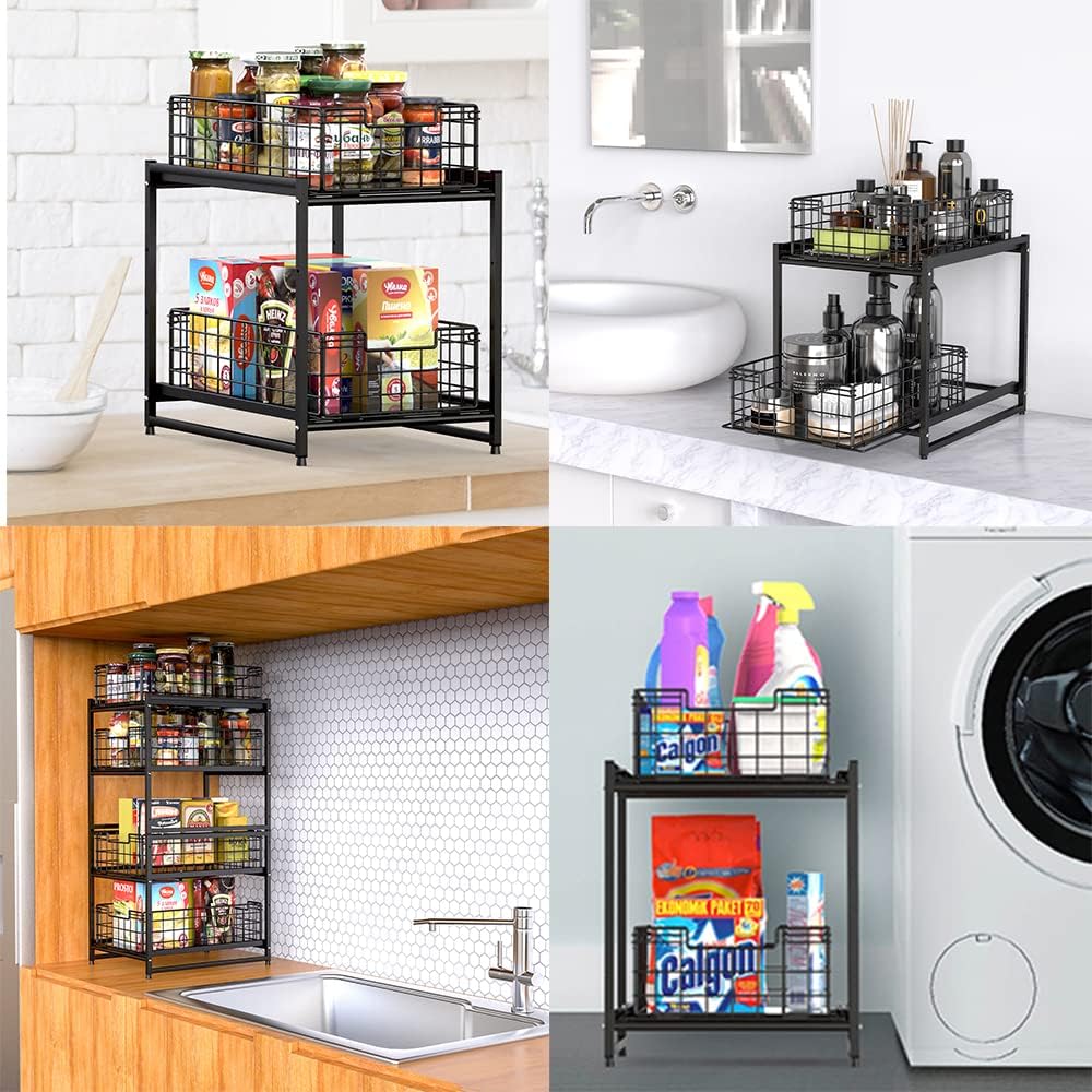 Black Under Sink Pull Out Organizer D96264