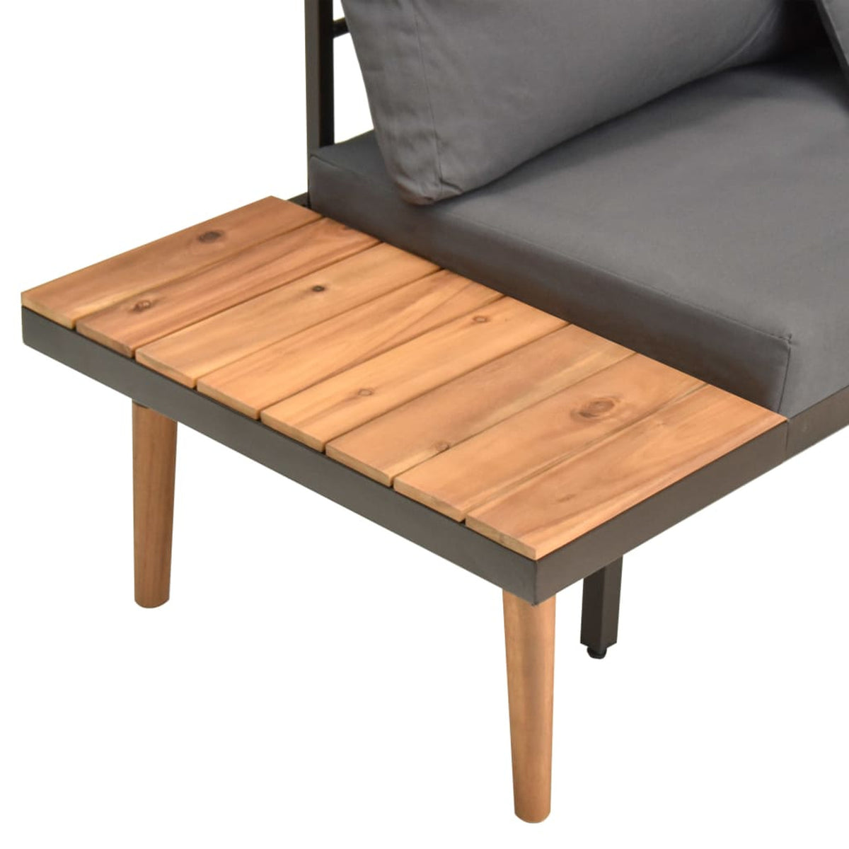 4 Piece Patio Lounge Set with Cushions Acacia Wood Outdoor Sectional Set Z511162